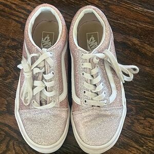 Vans Glittery Pink and White Kids Sneakers